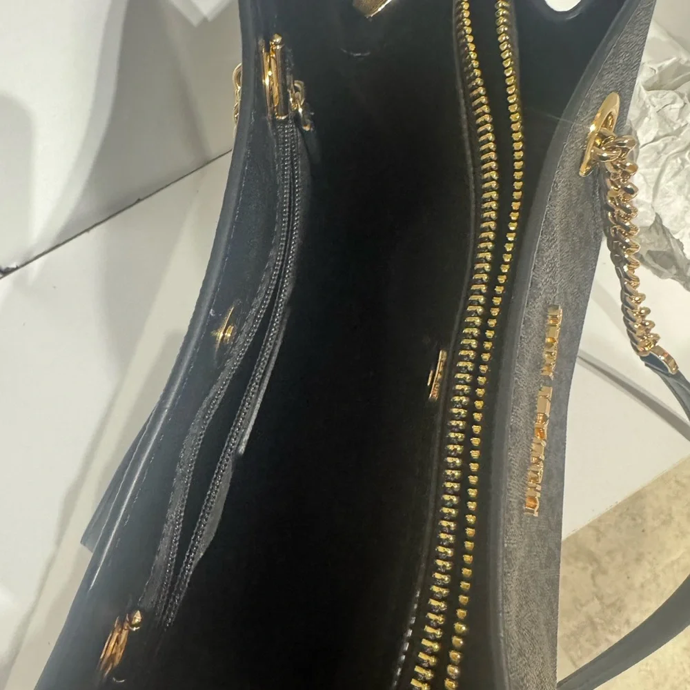 Michael Kors Black Shoulder Bag with Gold Accents - Picture 5 of 5